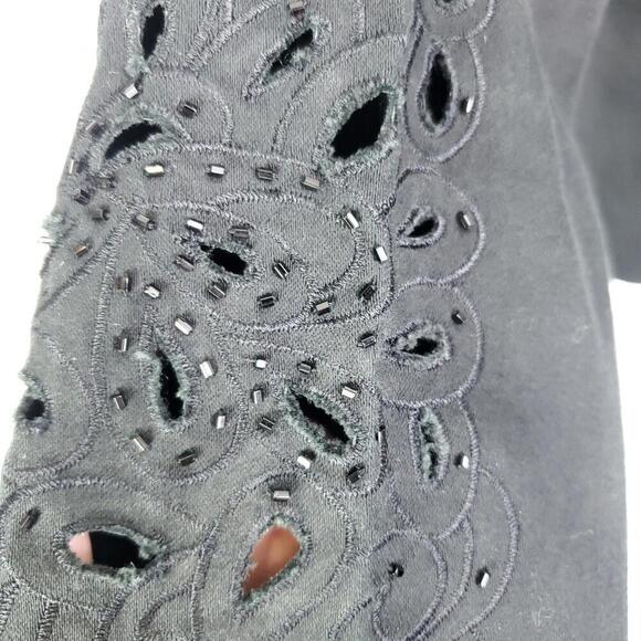 Joseph Ribkoff Jacket Womens Small Embroidered Cutout Sleeves Full Zip Evening - Picture 6 of 10